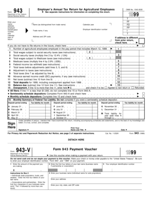 Form 943 Employer’s Annual Tax Return for Agricultural Employees