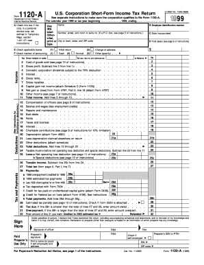 US Corporation Short-Form Income Tax Return