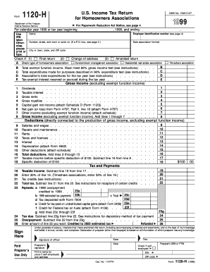 Form 1120-H 1999