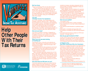 IRS VITA Volunteer Brochure