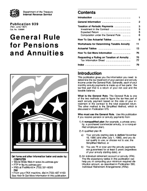 IRS Publication 939 Taxation of Periodic Payments