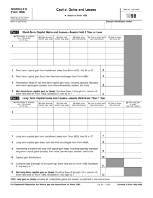 Schedule D Form 1065 Capital Gains and Losses