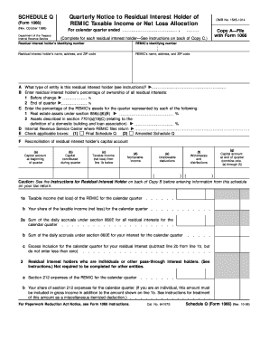Schedule Q Form 1066 REMIC Taxable Income Allocation