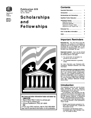 IRS Publication 520 Scholarship and Fellowship Tax Guide