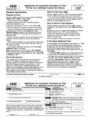 Form 4868 - 4868 form 1997