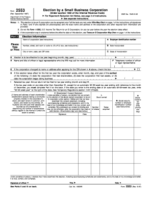 Form 2553 S Corporation Election