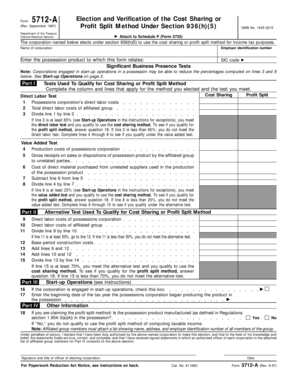 Form 5712-A Election and Verification