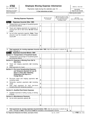 Form 4782 Employee Moving Expense Information