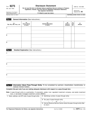 Form 8275 Disclosure Statement