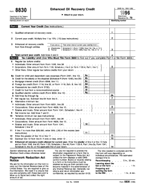 Form 8830 Enhanced Oil Recovery Credit