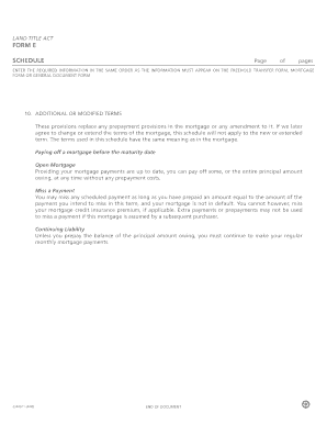 Land Title Act Form E