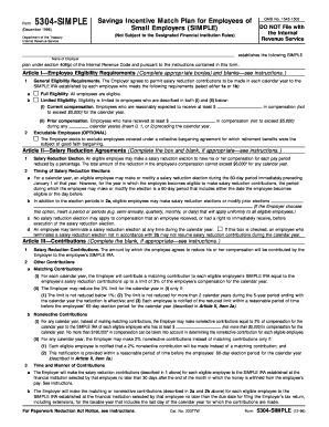 Form 5304-SIMPLE Savings Incentive Match Plan