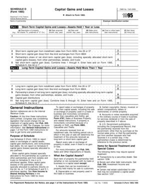 Schedule D Capital Gains and Losses Form 1065
