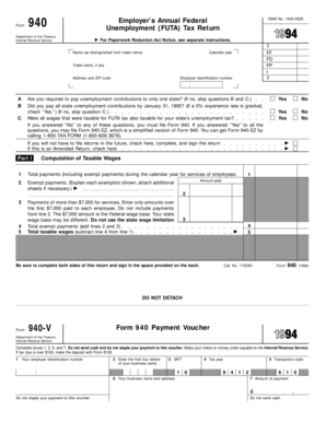 Form 940 Unemployment Tax Return