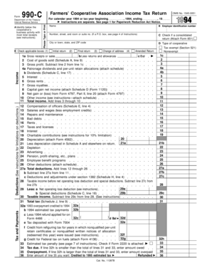 Farmers’ Cooperative Association Income Tax Return Form 990-C