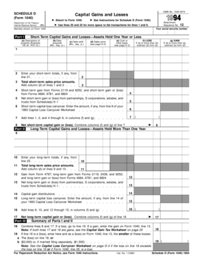Schedule D (Form 1040) 1994