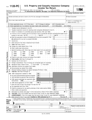 Form 1120-PC US Property and Casualty Insurance Company Income Tax Return