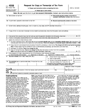 IRS Form 4506 Request for Copy or Transcript of Tax Form
