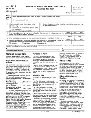 IRS Form 8716 Tax Year Election