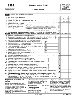 IRS Form 8826 Disabled Access Credit
