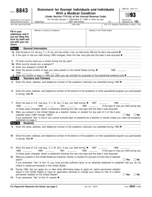 Form 8843 Statement for Exempt Individuals