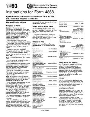 Instructions for Form 4868
