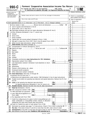 Farmers' Cooperative Association Income Tax Return