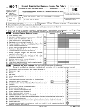Form 990-T Exempt Organization Business Income Tax Return