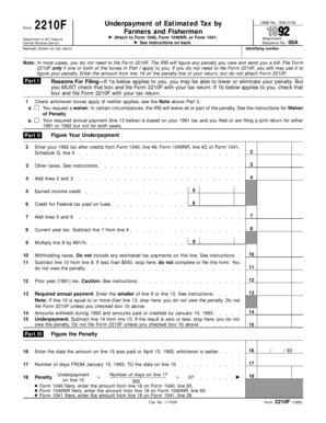 IRS Form 2210F