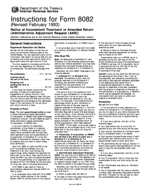 IRS Form 8082 Instructions
