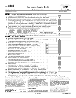 Form 8586 Low-Income Housing Credit