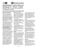 Department of the Treasury Internal Revenue Service Shareholder's Instructions for Schedule K-1 (Form 1120S) Shareholder's Share of Income, Credits, Deductions, etc