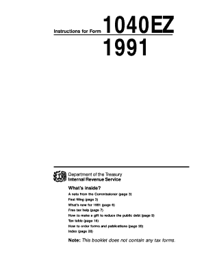 1991 Inst 1040EZ. Instructions for Form 1040EZ