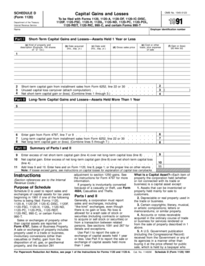 Schedule D (Form 1120) Capital Gains and Losses