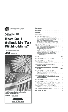 IRS Publication 919 (2008)