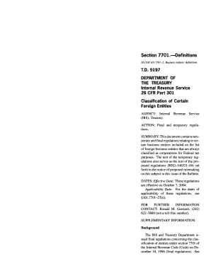 US Federal Tax Regulations