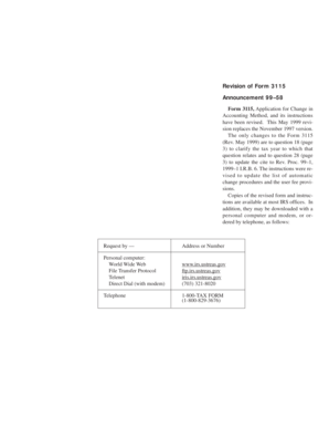 IRS Form 3115 Revision