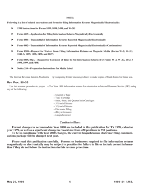 IRS Magnetic Media Filing Instructions