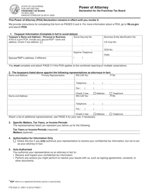 California Power of Attorney Declaration