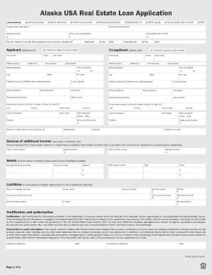 Alaska USA Real Estate Loan Application