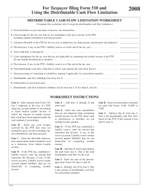 Form 510 Distributable Cash Flow Limitation Worksheet