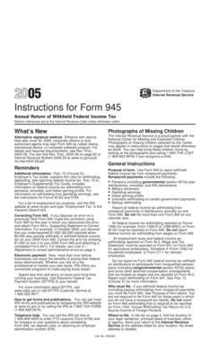 IRS Form 945 Instructions