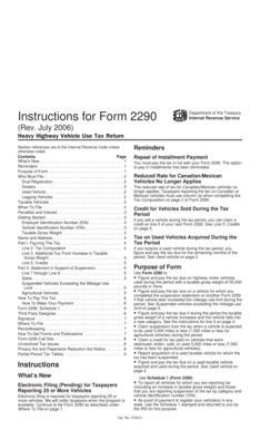 Form 2290 Instructions