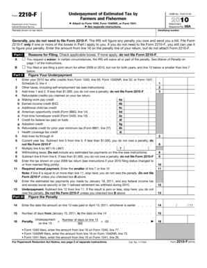 IRS Form 2210-F Underpayment of Estimated Tax