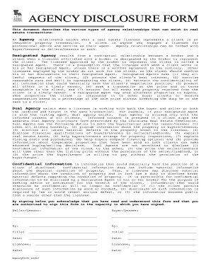 Agency Disclosure Form