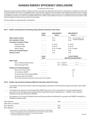 Kansas Energy Efficiency Disclosure Form