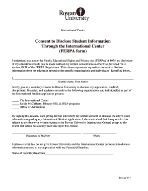 FERPA Consent Form
