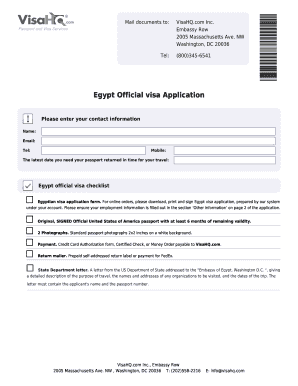 Egypt Official Visa Application