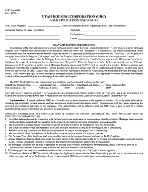 UHC Loan Application Disclosure
