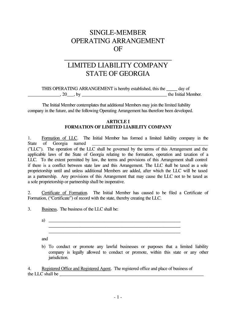 georgia llc operating agreement requirements